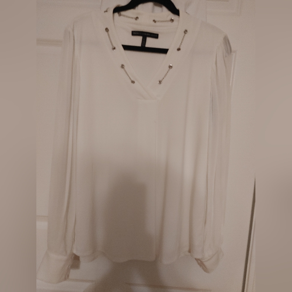 White House Black Market white blouse